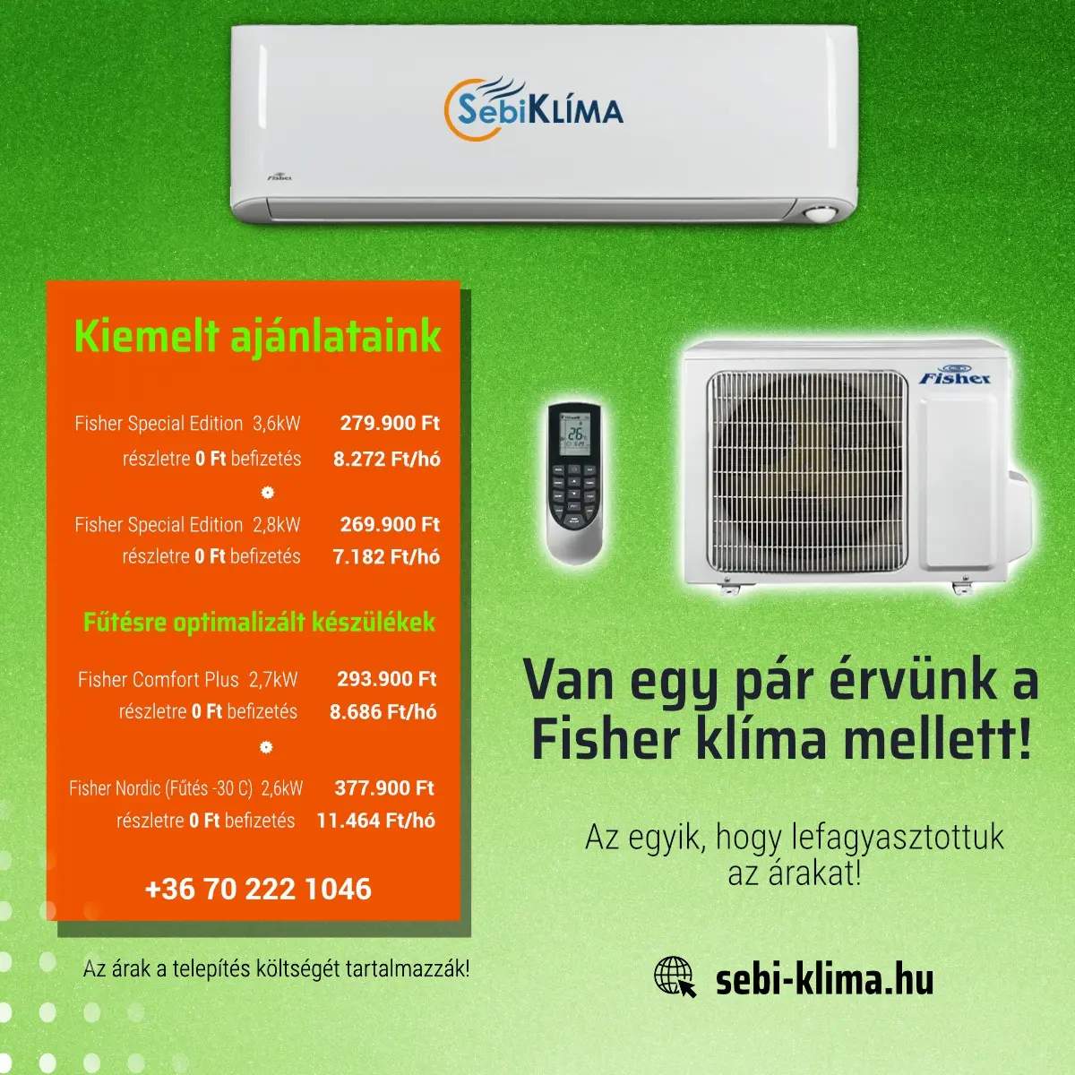 Akciós Gree klímák a Sebi Klímánál